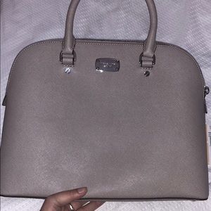 Pearl Grey Michael Kors ‘Cindy’ Large dome satchel